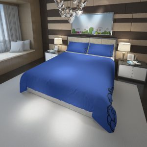 blue logo Mario Bros minimalism Paper Mario Duvet Cover and Pillowcase Set Bedding Set